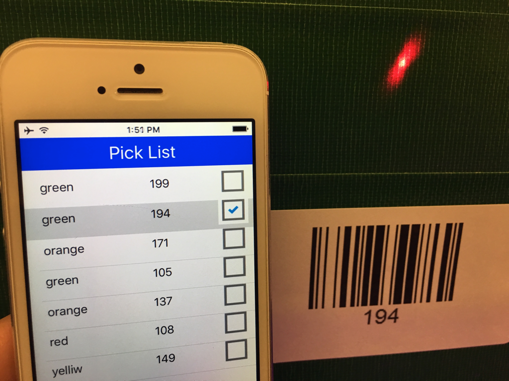 App to find packages and laser dot